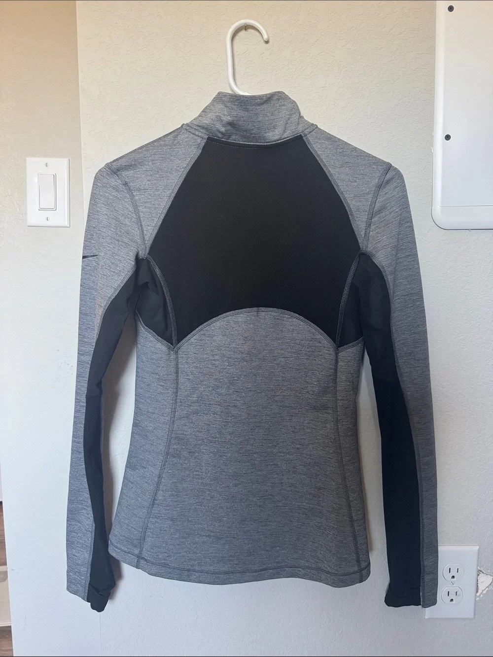 Nike Gray and Black Quarter-Zip Performance Top